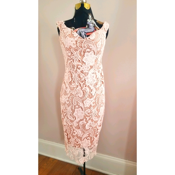 EUC Asos Lace Embroidered Sleeveless Semi Formal Dres - Picture 1 of 10